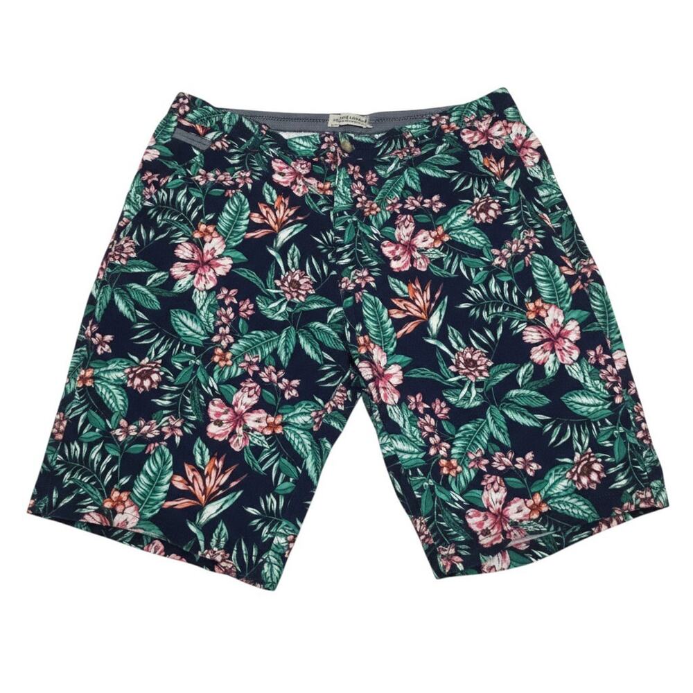 Hudson & Barrow Floral Shorts Mens 36 Multicolor Tropical 9" Lined Pockets